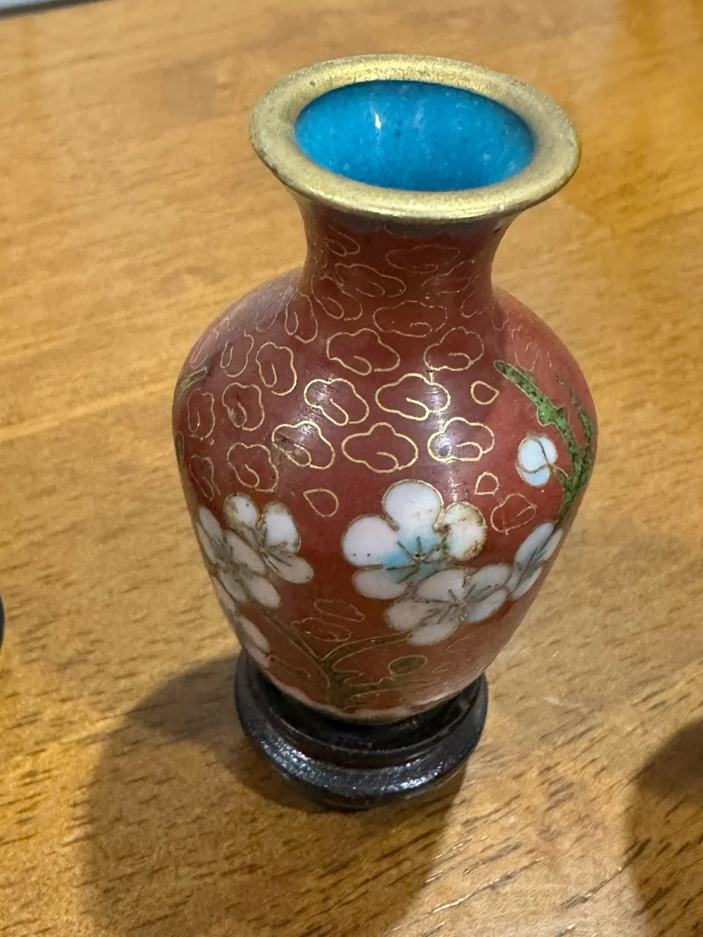 Set of Vintage 3 Mini Chinese Cloisonné Vases